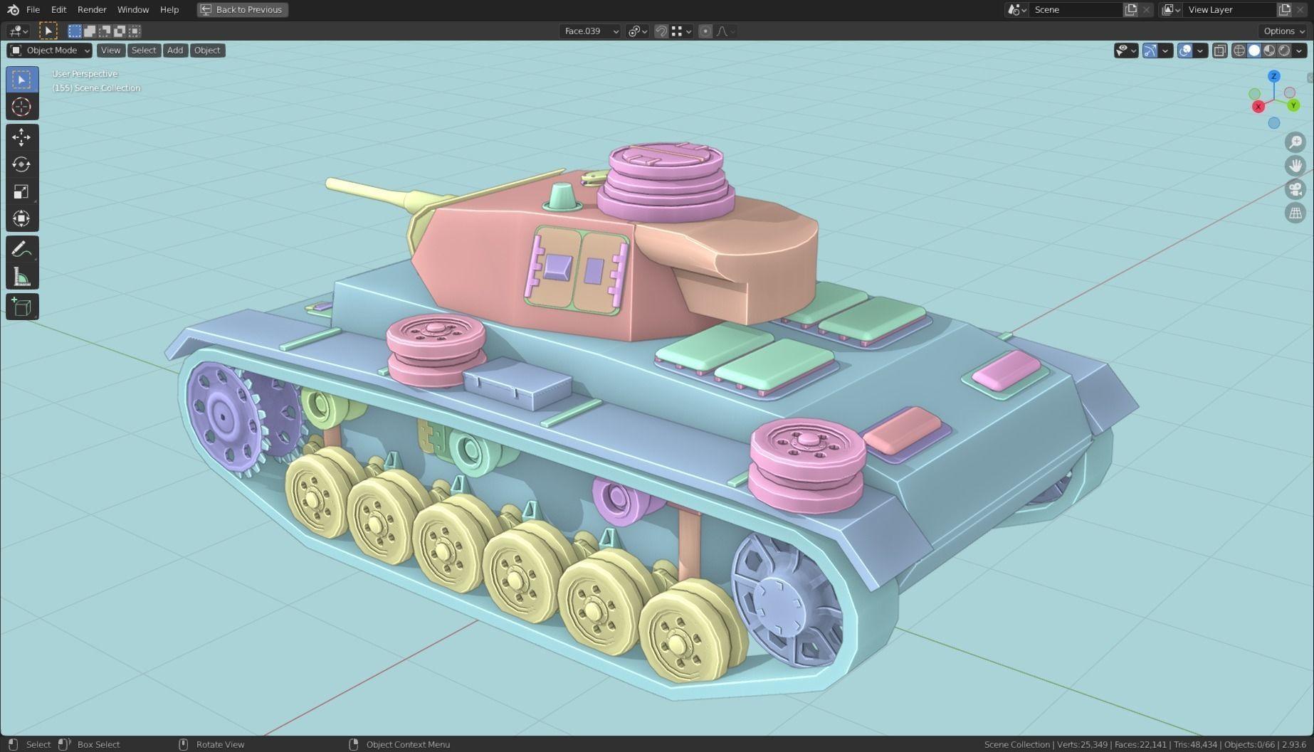 Panzerkampfwagen III Tank Base Mesh  Low-poly 3D model_25