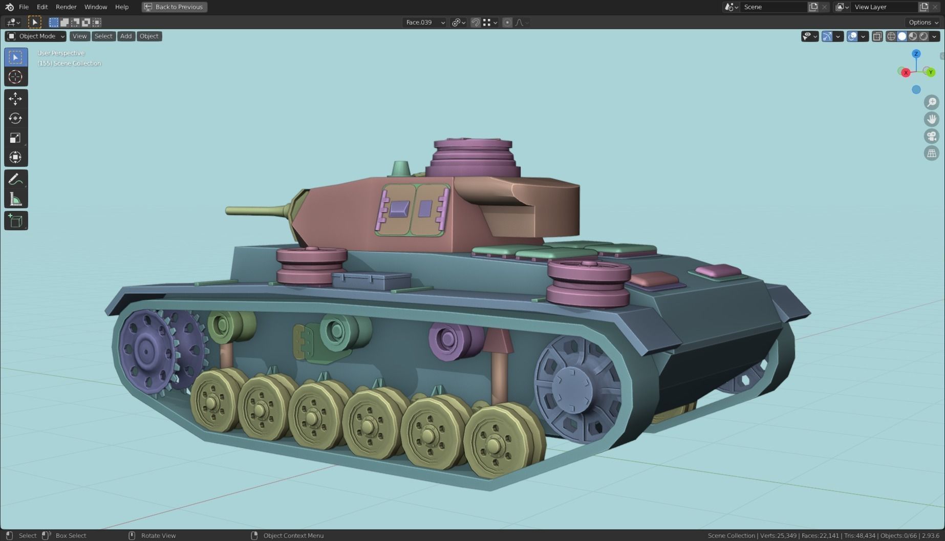 Panzerkampfwagen III Tank Base Mesh  Low-poly 3D model_29