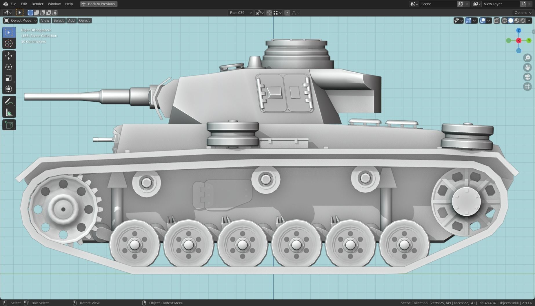 Panzerkampfwagen III Tank Base Mesh  Low-poly 3D model_20