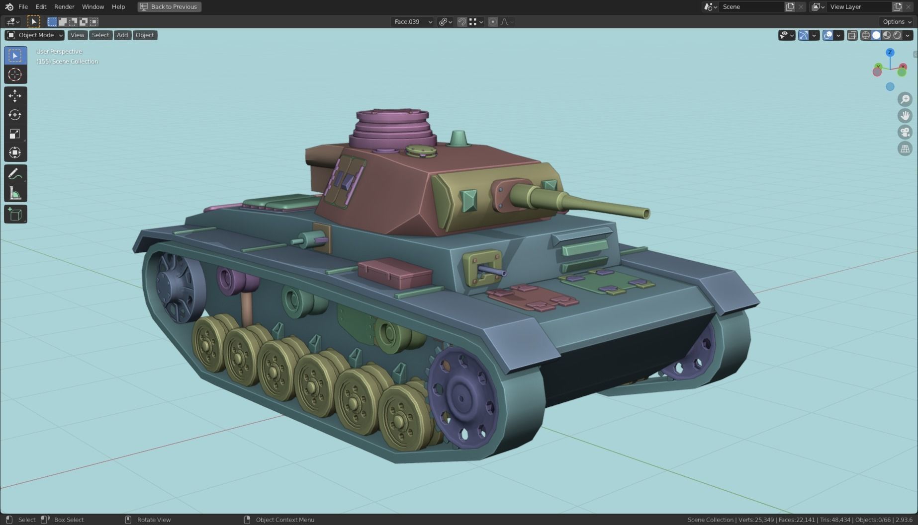 Panzerkampfwagen III Tank Base Mesh  Low-poly 3D model_7