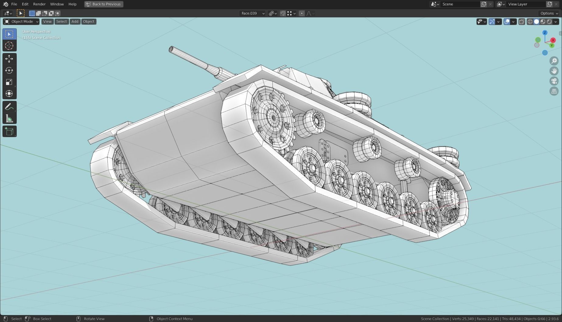 Panzerkampfwagen III Tank Base Mesh  Low-poly 3D model_17
