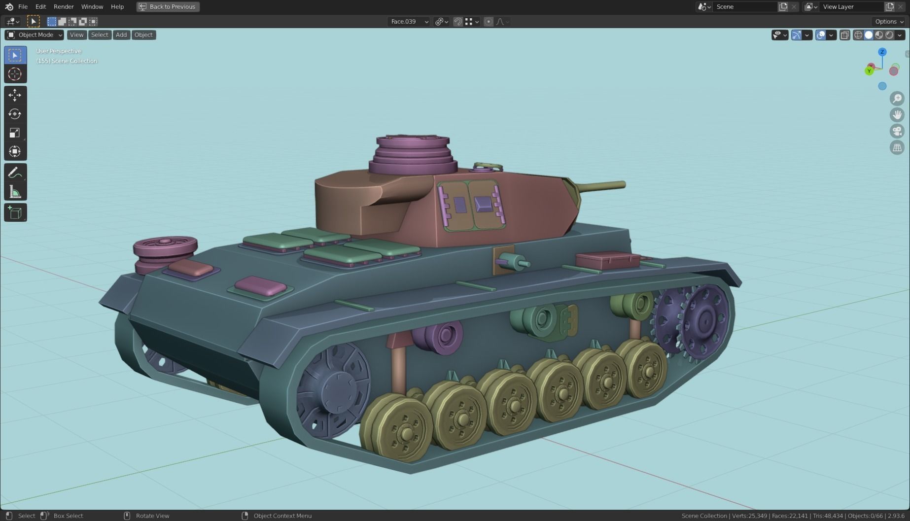 Panzerkampfwagen III Tank Base Mesh  Low-poly 3D model_24