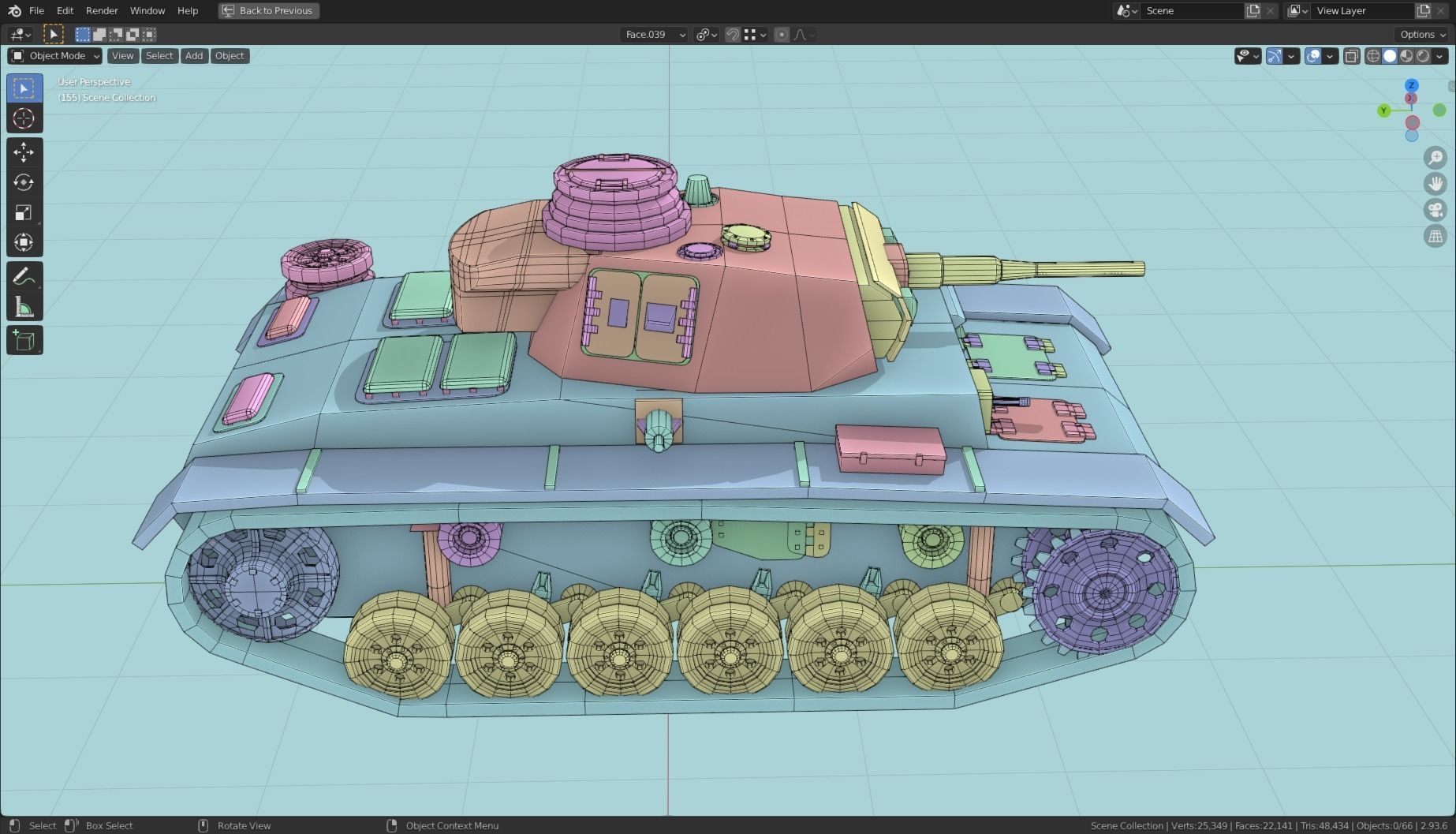 Panzerkampfwagen III Tank Base Mesh  Low-poly 3D model_28