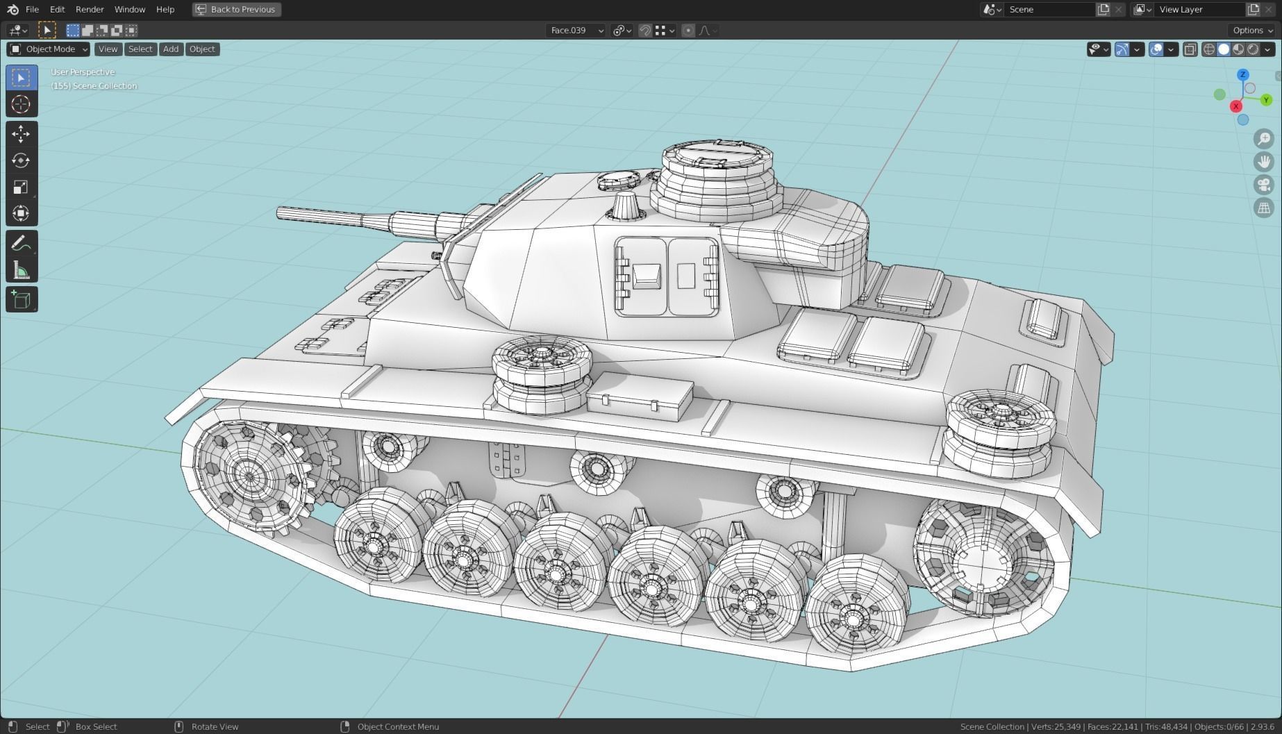 Panzerkampfwagen III Tank Base Mesh  Low-poly 3D model_18