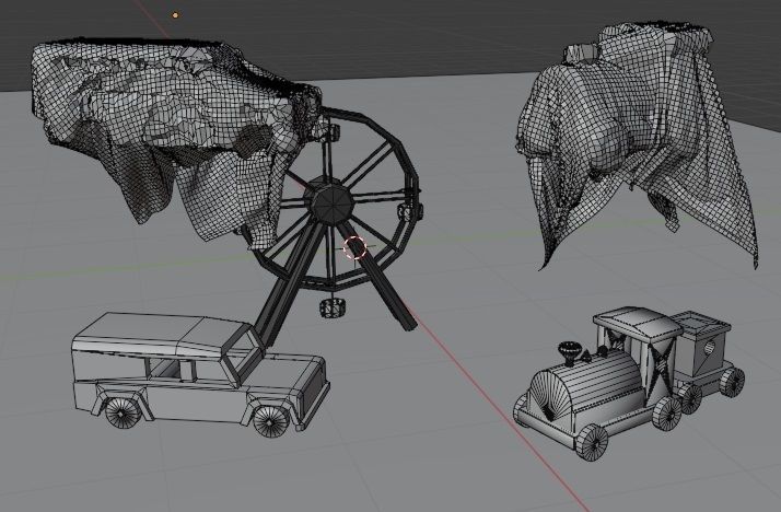 abandoned wooden toys Low-poly 3D model_5