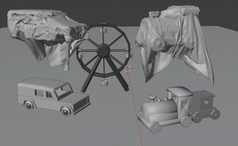 abandoned wooden toys Low-poly 3D model_4