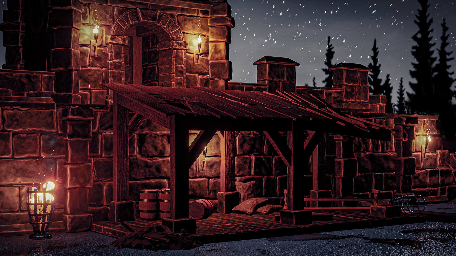 Castle Ruins Props Asset Low-poly 3D model_49