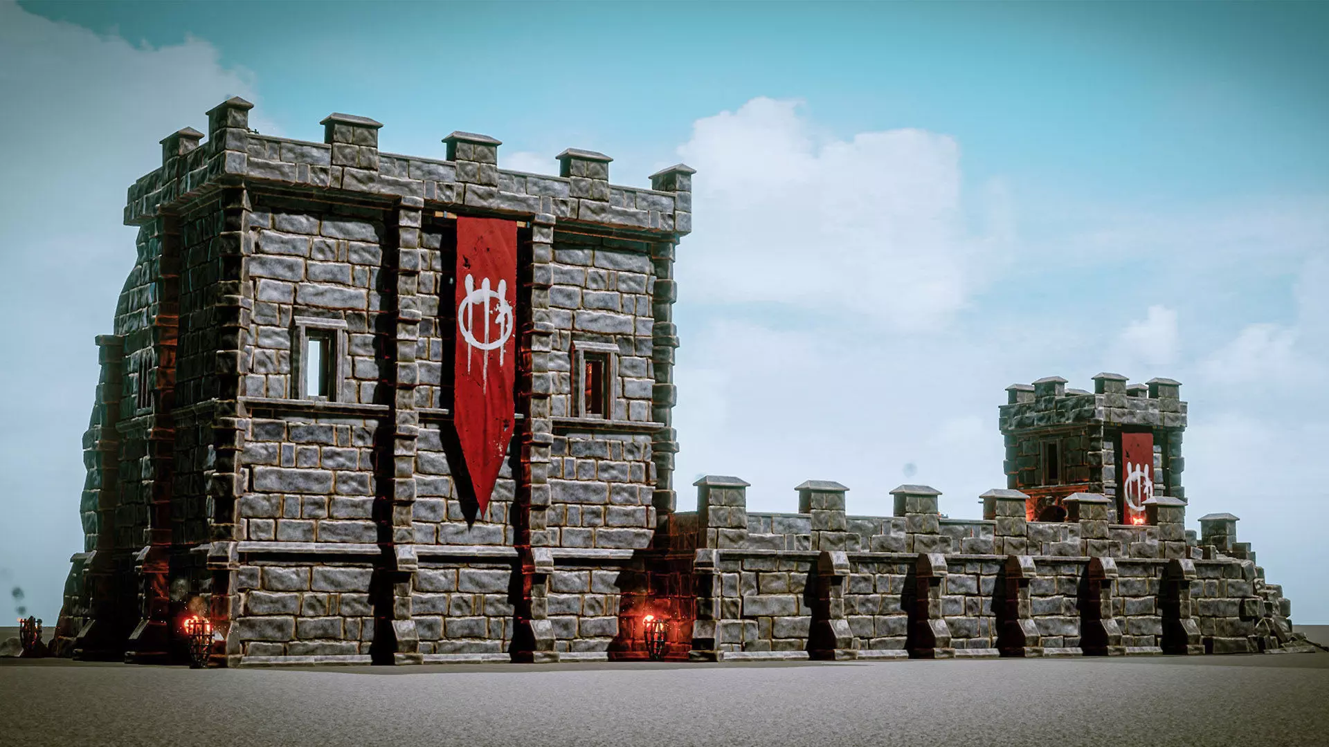 Castle Ruins Props Asset Low-poly 3D model_0