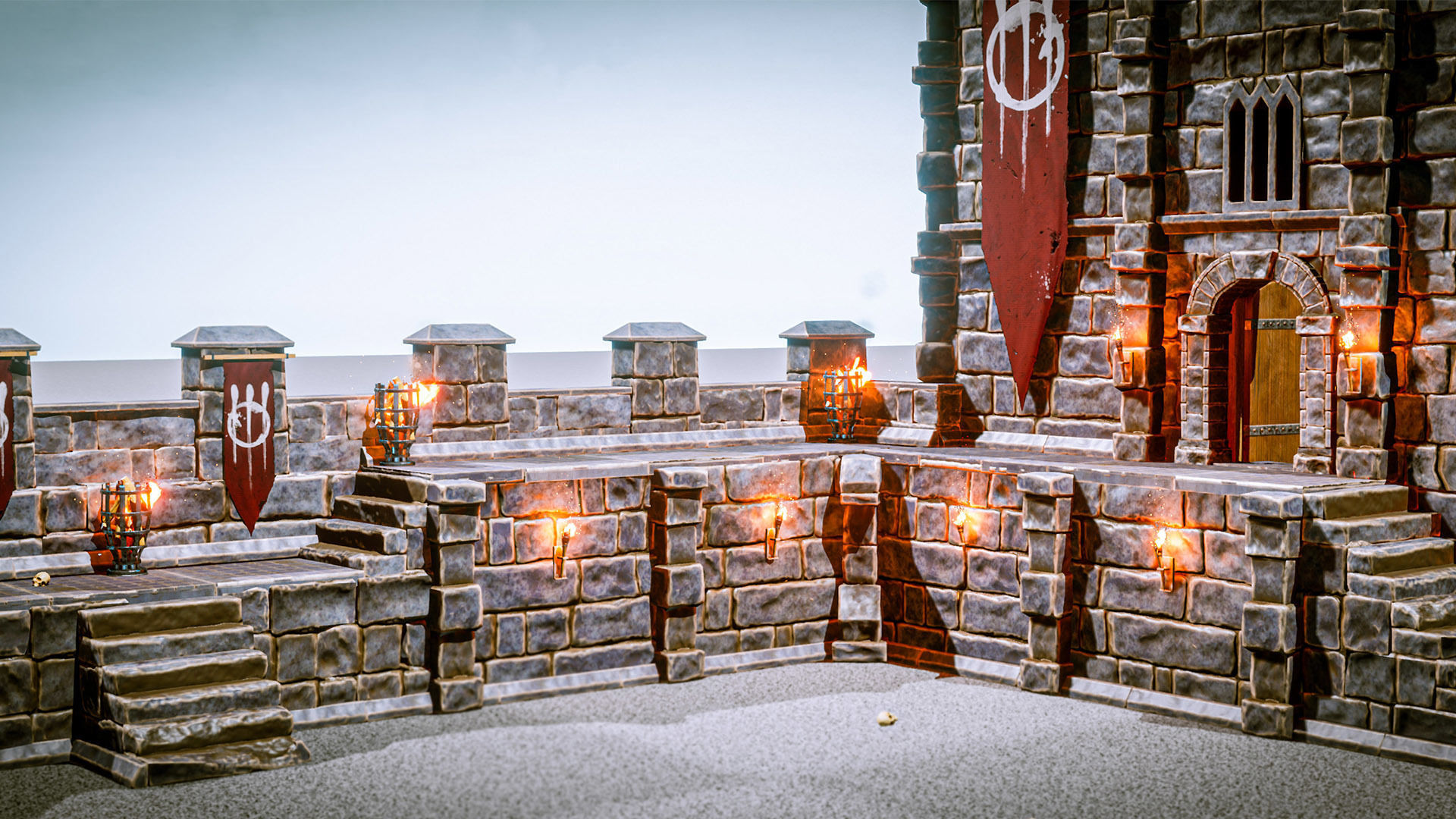 Castle Ruins Props Asset Low-poly 3D model_10