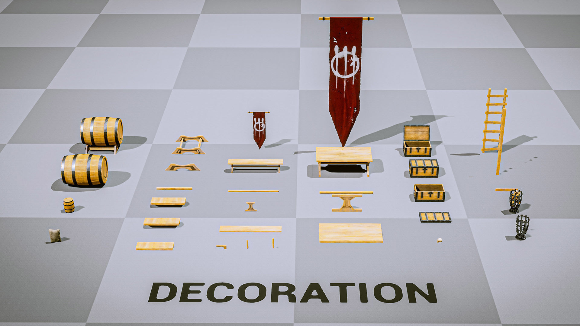 Castle Ruins Props Asset Low-poly 3D model_24