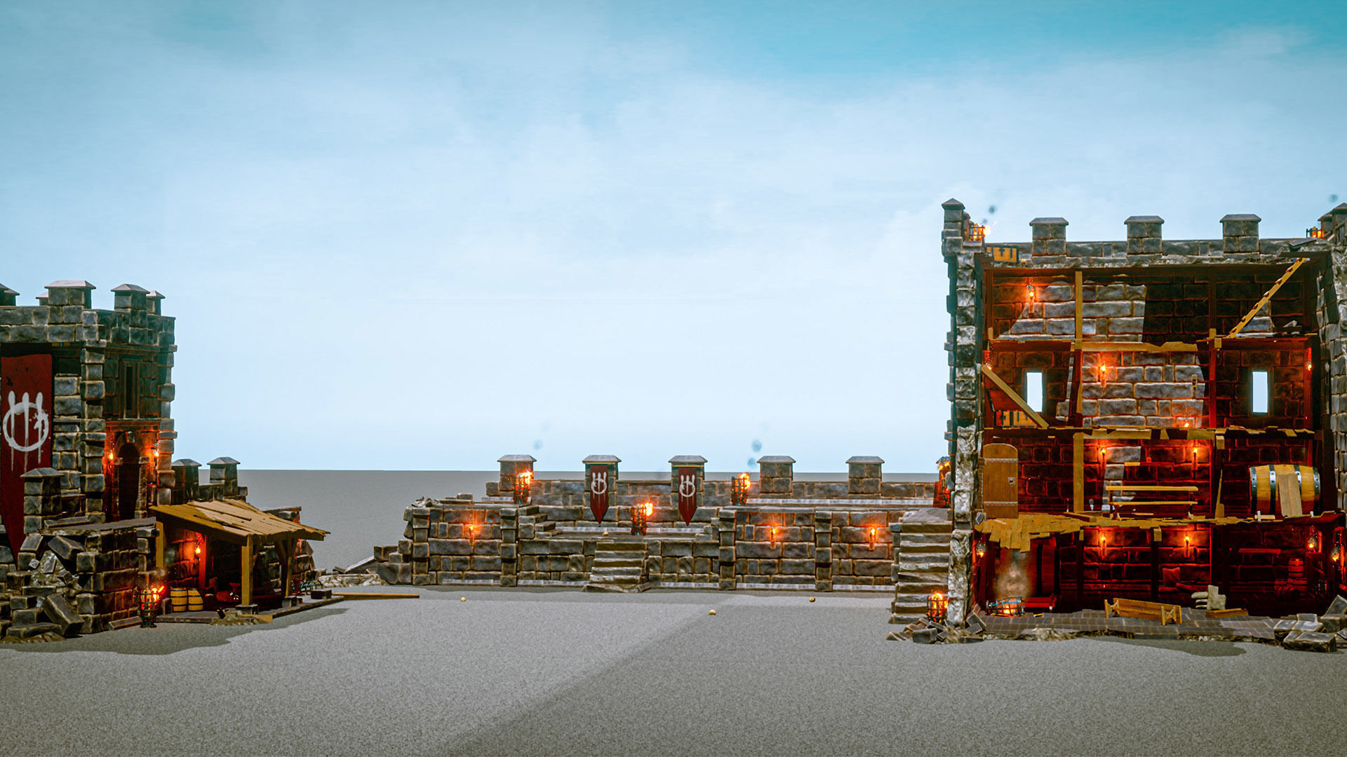 Castle Ruins Props Asset Low-poly 3D model_2