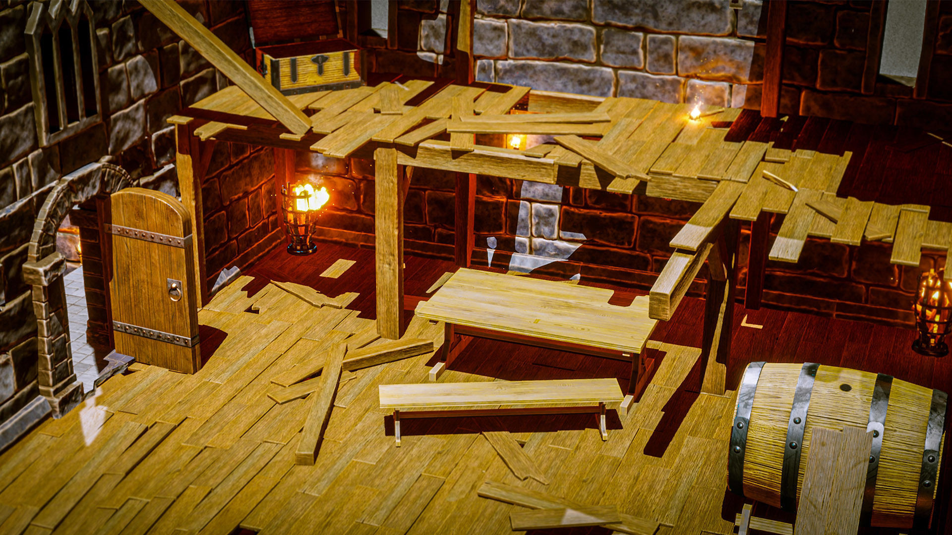 Castle Ruins Props Asset Low-poly 3D model_20