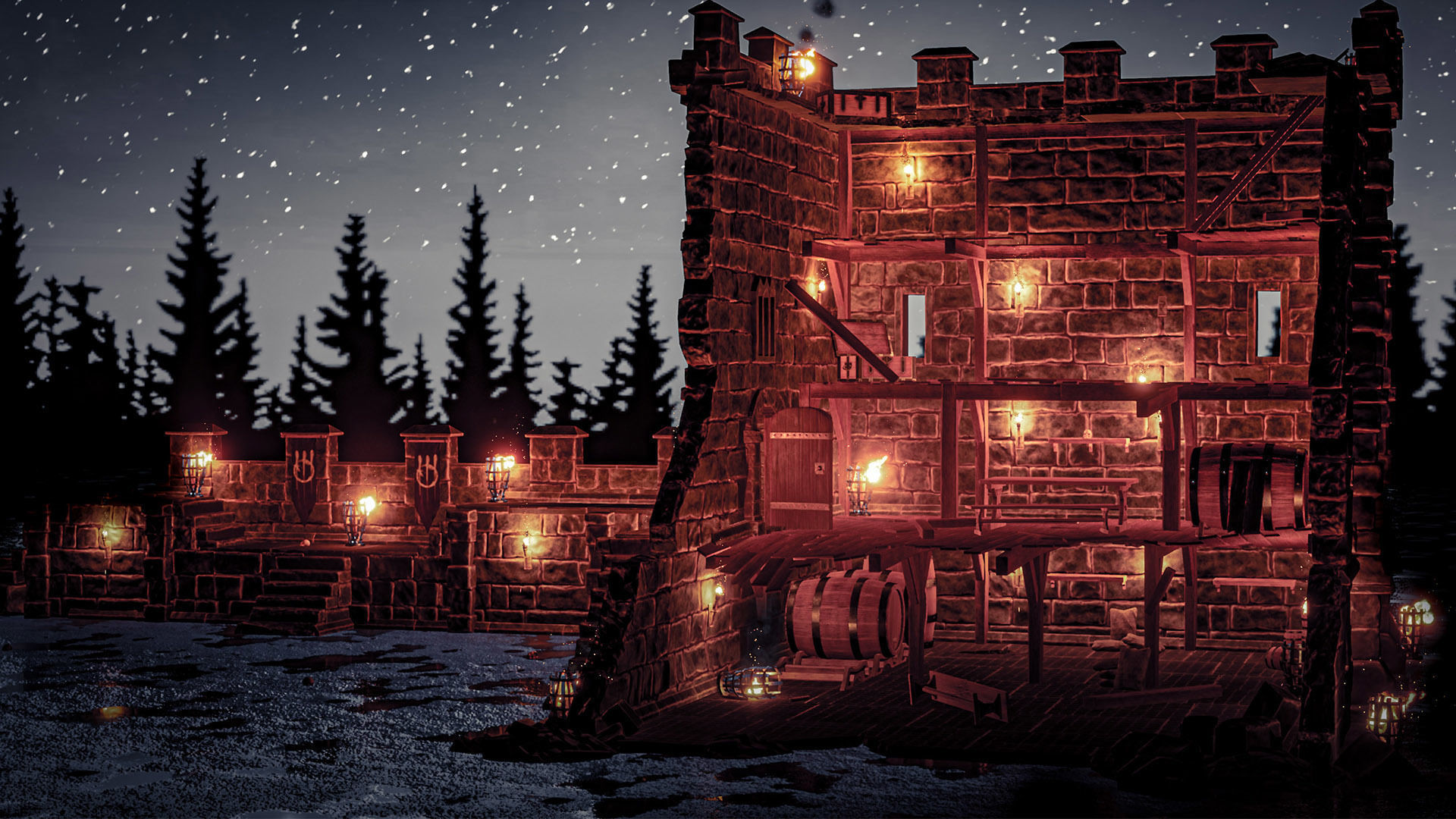 Castle Ruins Props Asset Low-poly 3D model_26