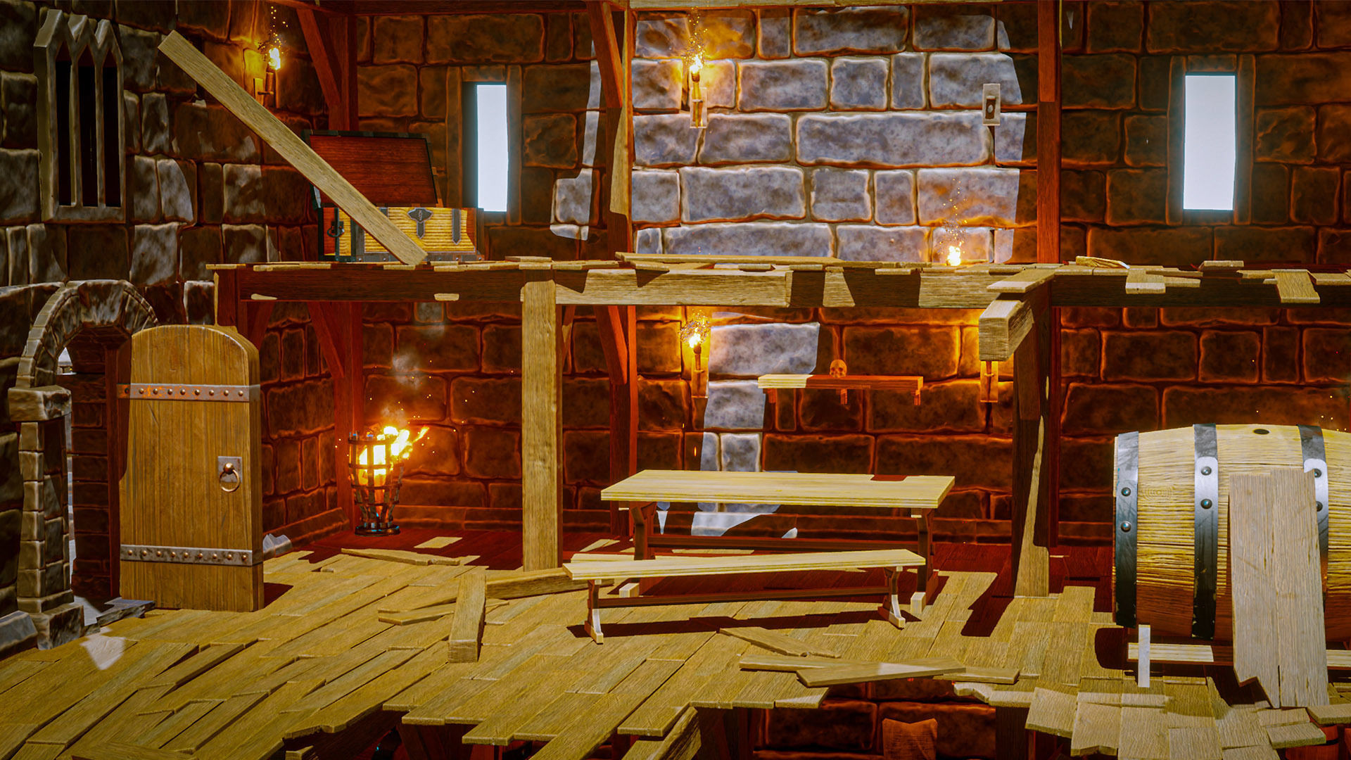 Castle Ruins Props Asset Low-poly 3D model_18