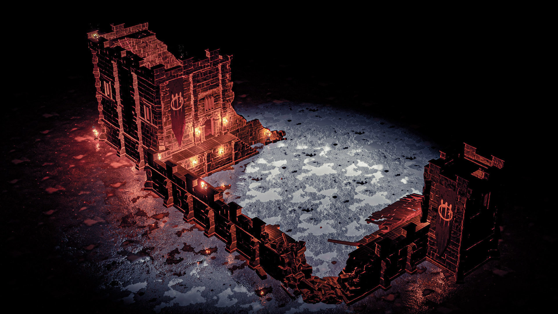 Castle Ruins Props Asset Low-poly 3D model_60