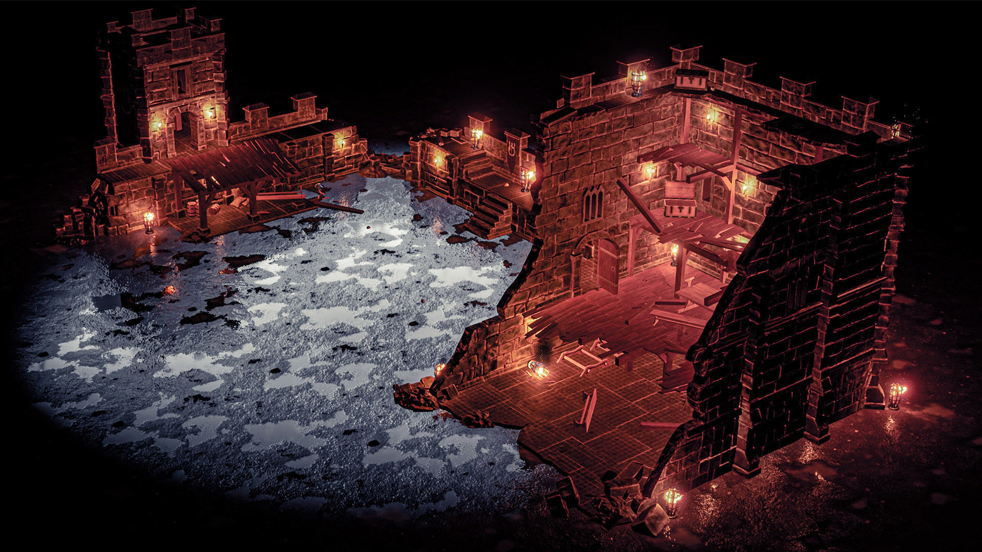 Castle Ruins Props Asset Low-poly 3D model_59