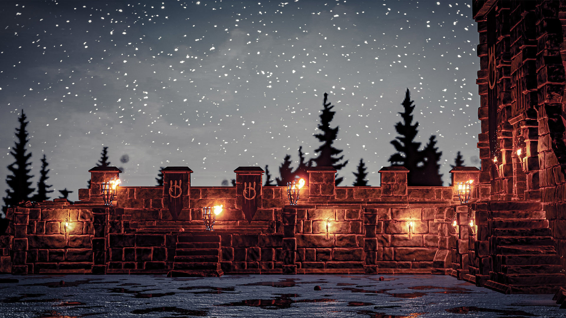 Castle Ruins Props Asset Low-poly 3D model_45