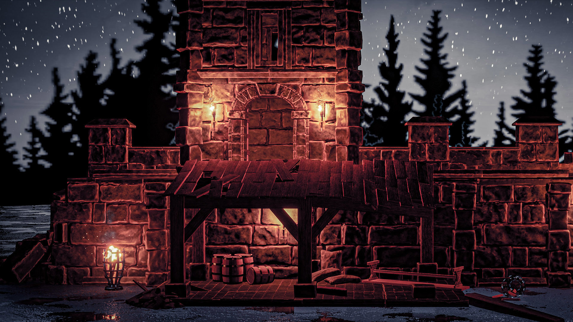 Castle Ruins Props Asset Low-poly 3D model_51