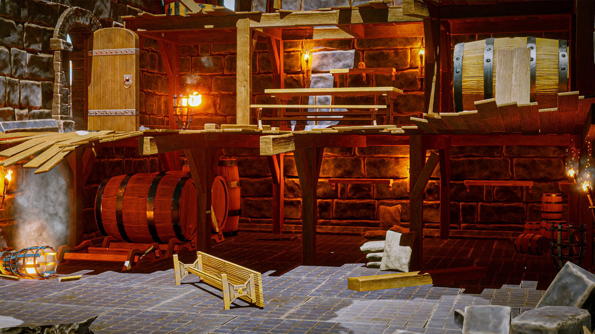 Castle Ruins Props Asset Low-poly 3D model_15