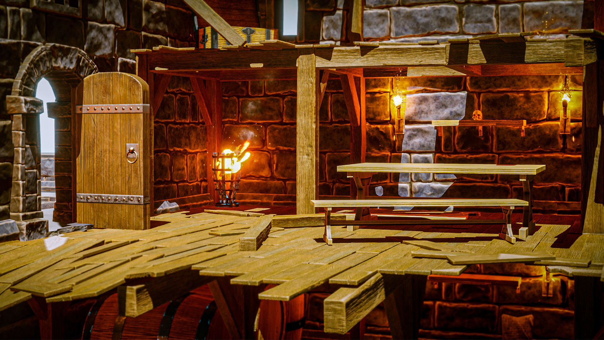 Castle Ruins Props Asset Low-poly 3D model_17