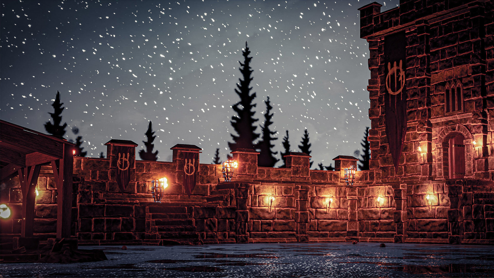 Castle Ruins Props Asset Low-poly 3D model_46