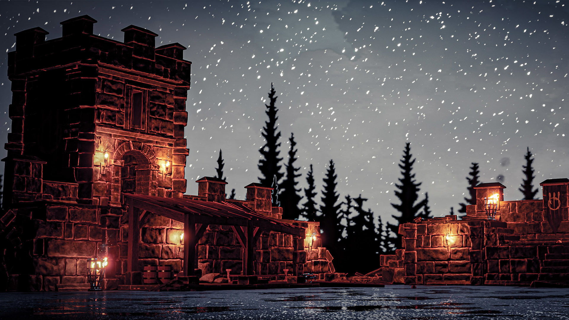 Castle Ruins Props Asset Low-poly 3D model_48