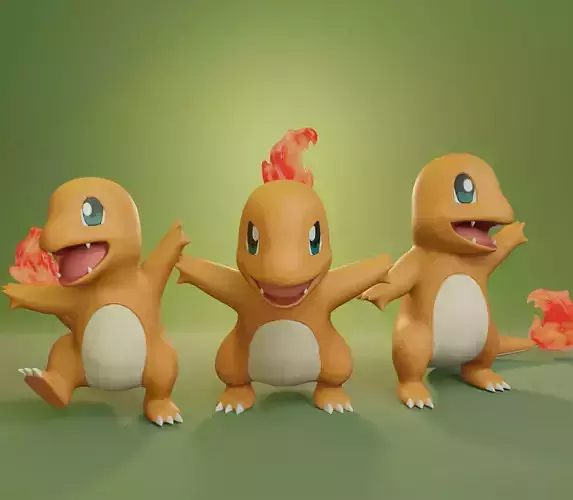 Pokemon -  Charmander with 3 different poses