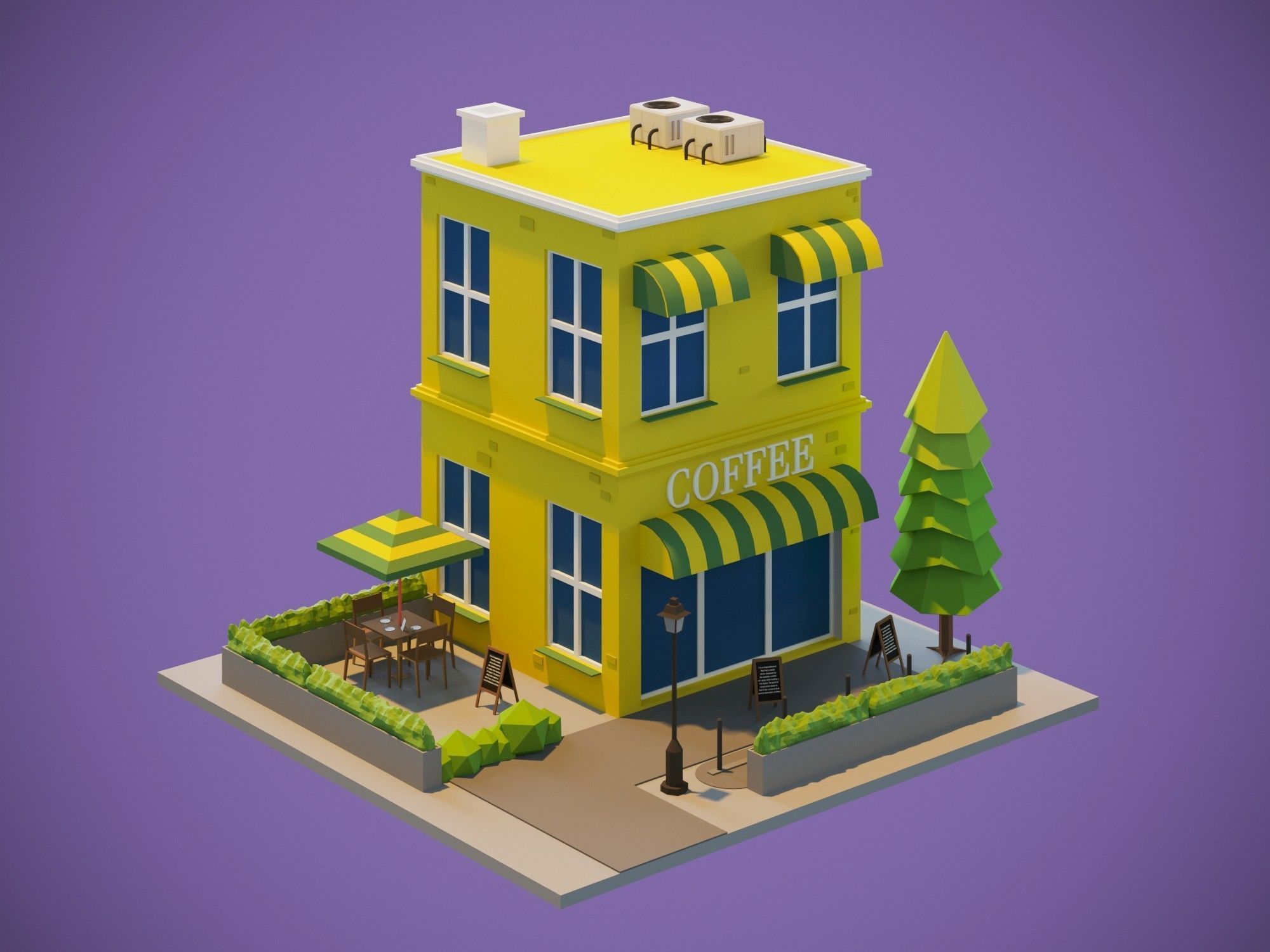 Houses Low-Poly Packs 3D model_2