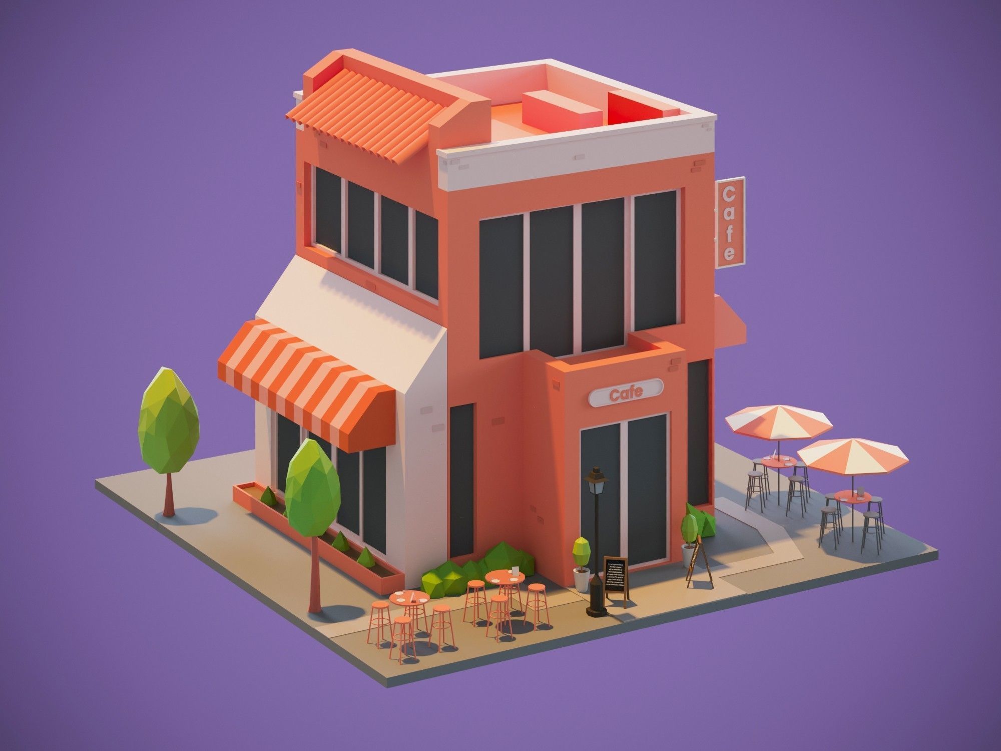 Houses Low-Poly Packs 3D model_7