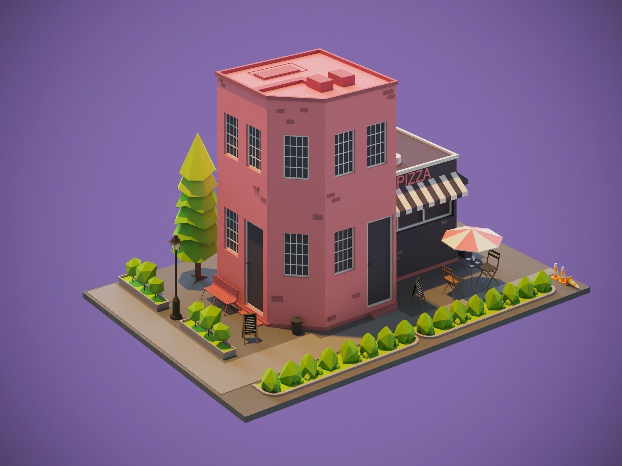 Houses Low-Poly Packs 3D model_3