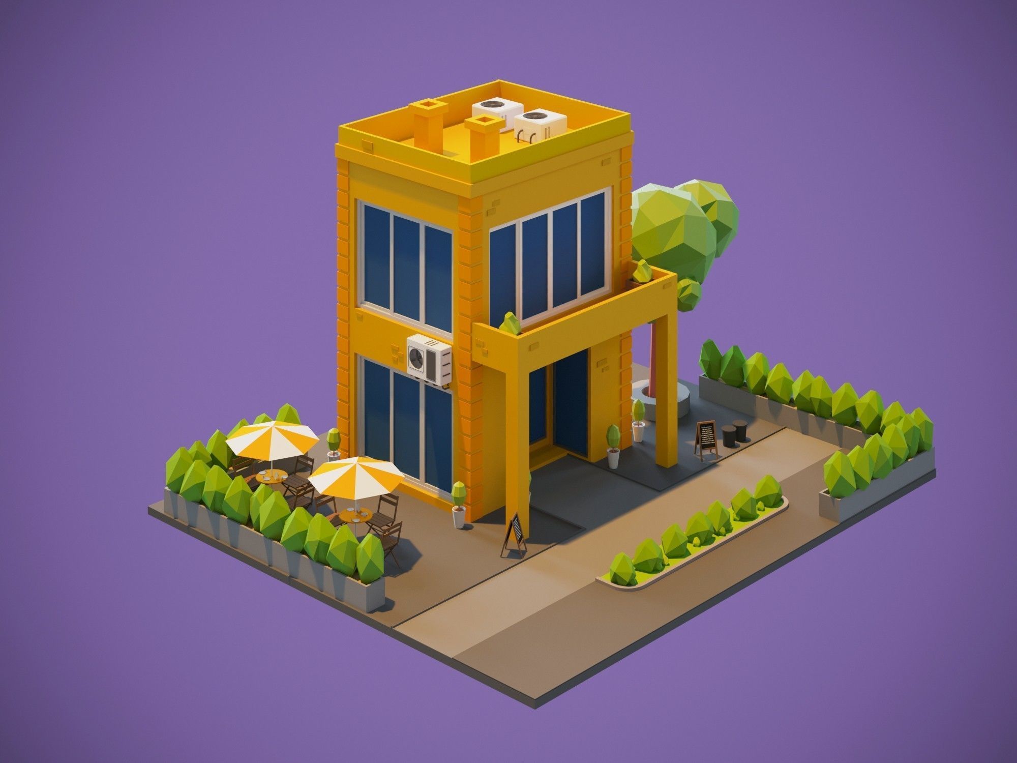 Houses Low-Poly Packs 3D model_10
