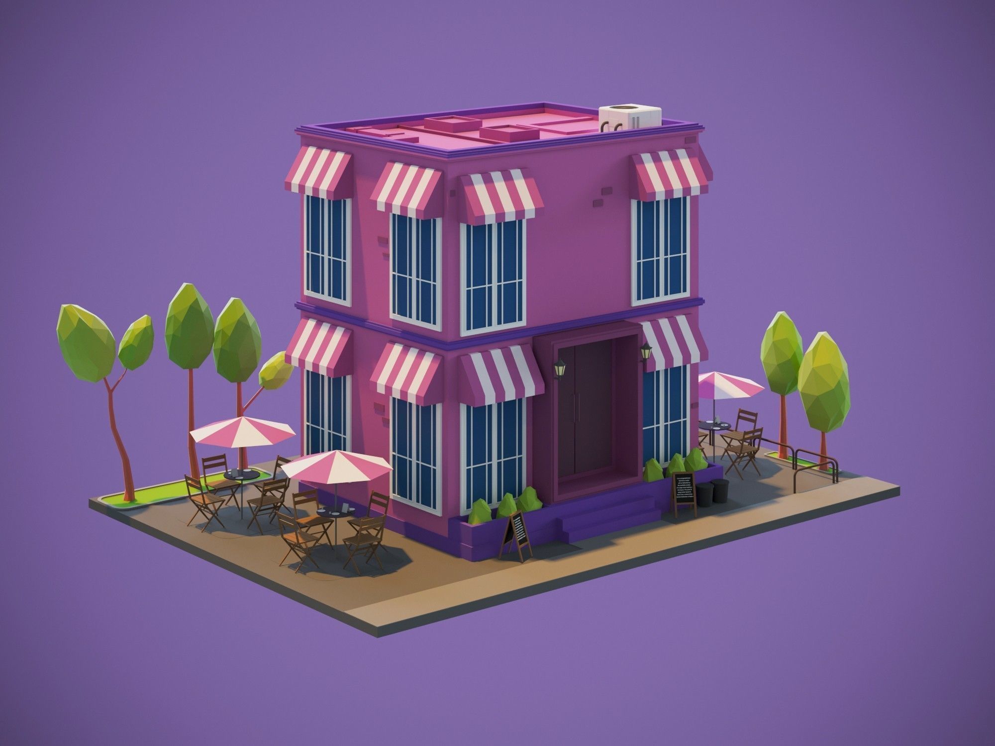 Houses Low-Poly Packs 3D model_9