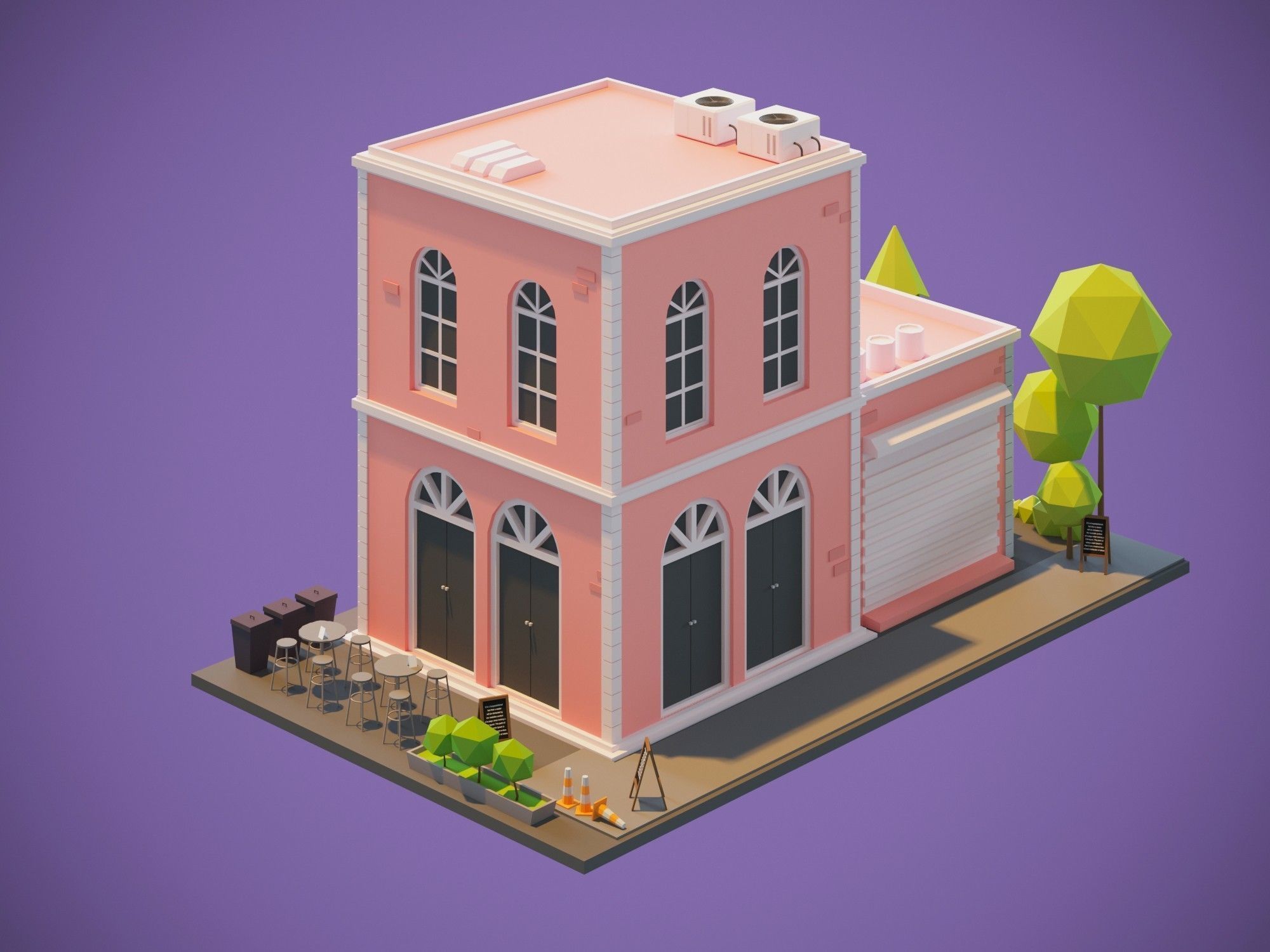 Houses Low-Poly Packs 3D model_4