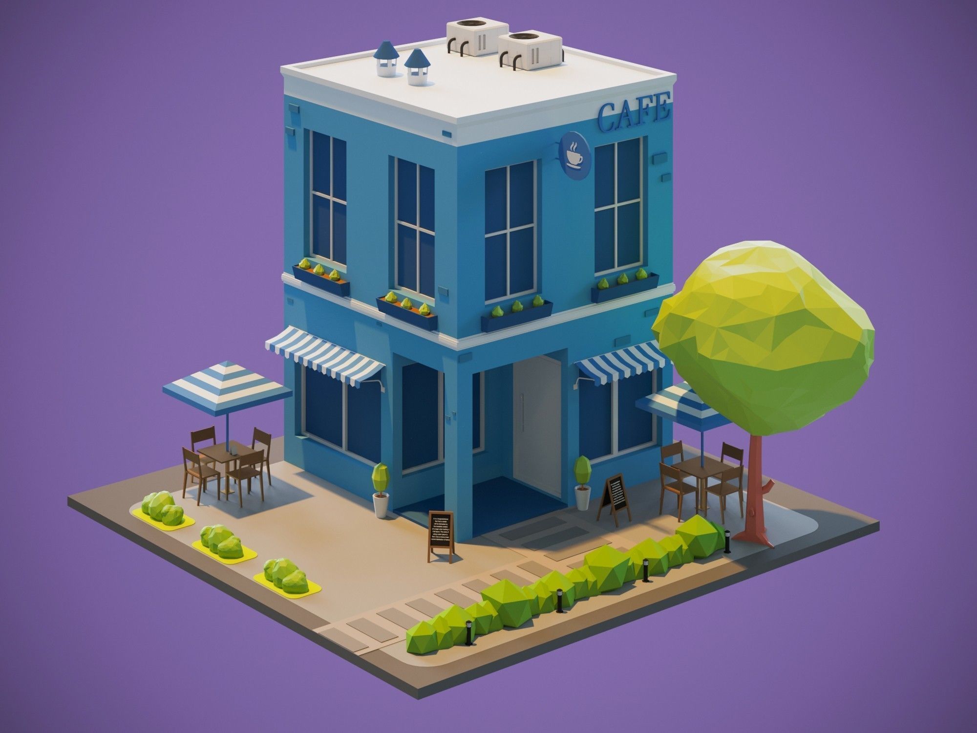 Houses Low-Poly Packs 3D model_1