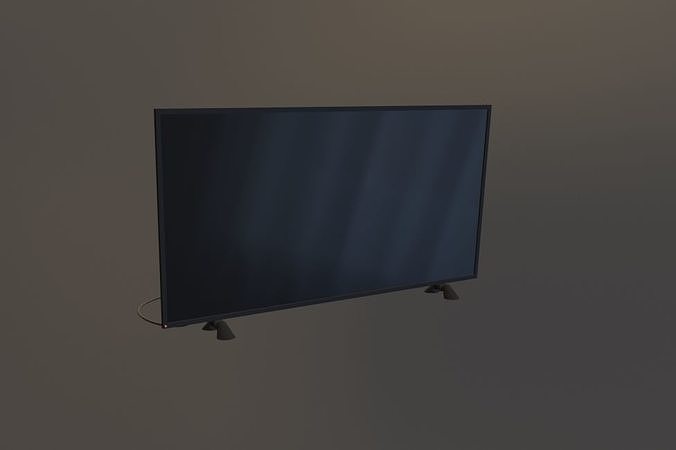 Flat Screen TV Low-poly 3D model Free low-poly 3D model
