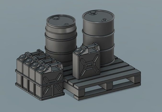 Pallet of Drums and Cans Free 3D print model