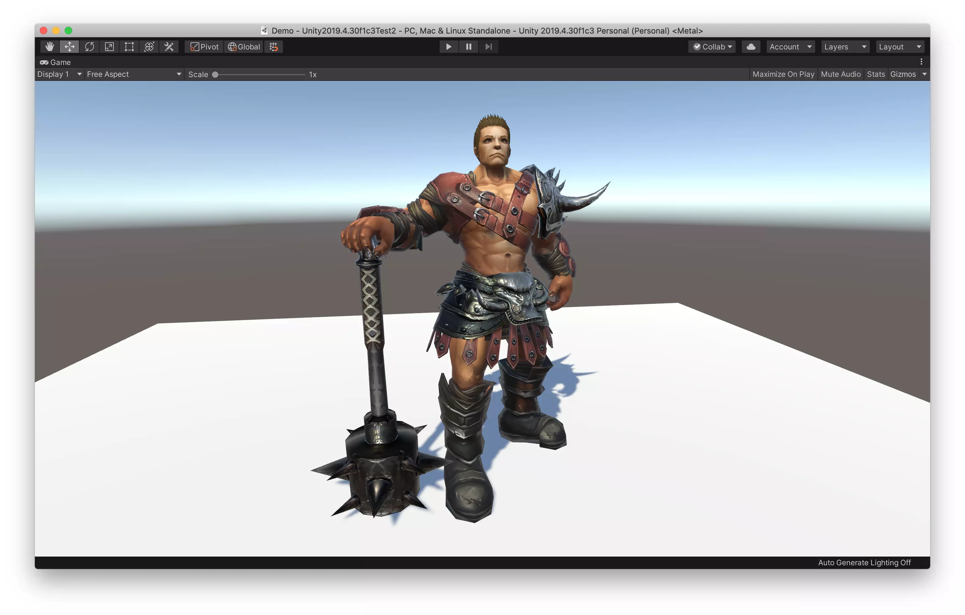 Strong Warrior  Low-poly 3D model_0