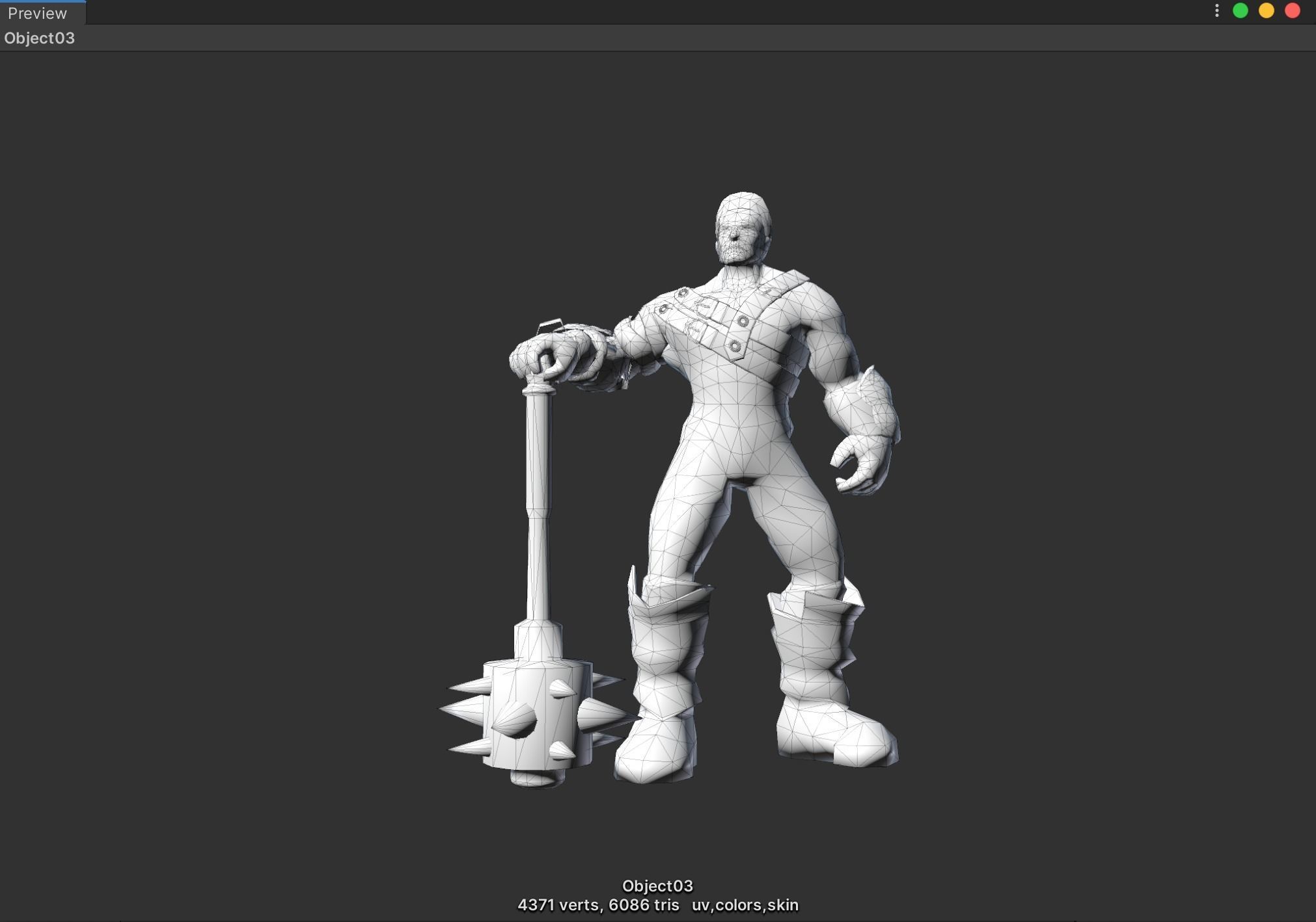 Strong Warrior  Low-poly 3D model_6