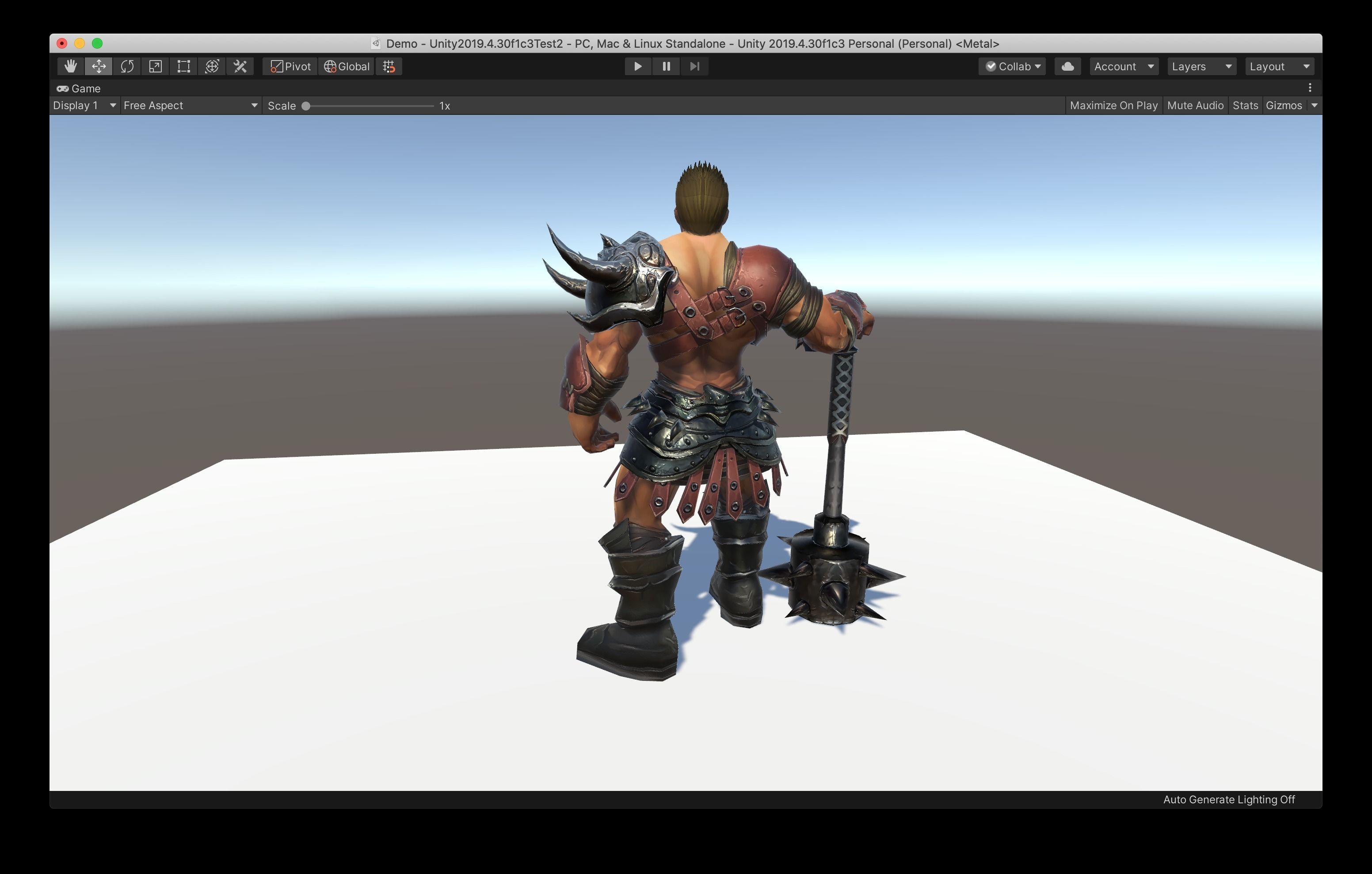 Strong Warrior  Low-poly 3D model_2