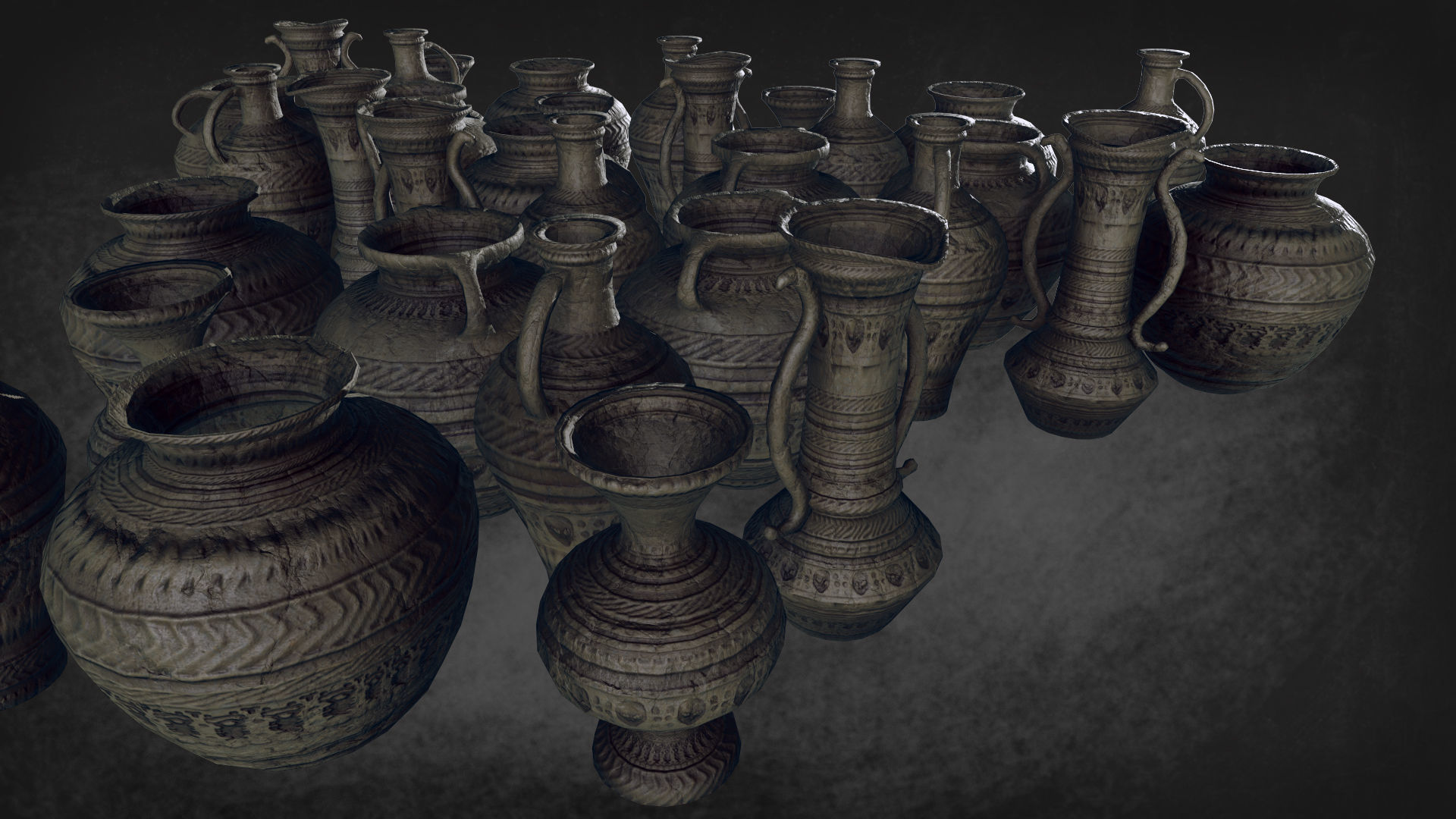 Vases props Low-poly 3D model_5
