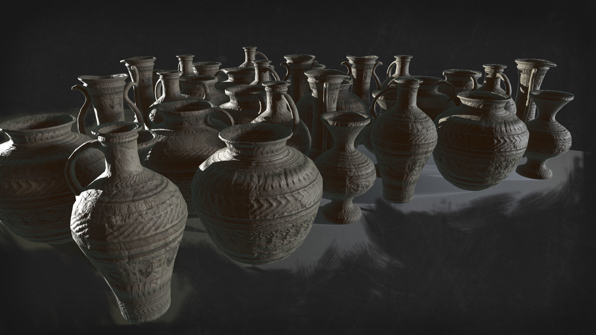 Vases props Low-poly 3D model_2