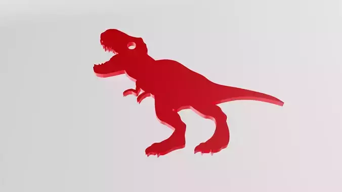 Simple Dinosaur T rex keychain for kid 3D print model