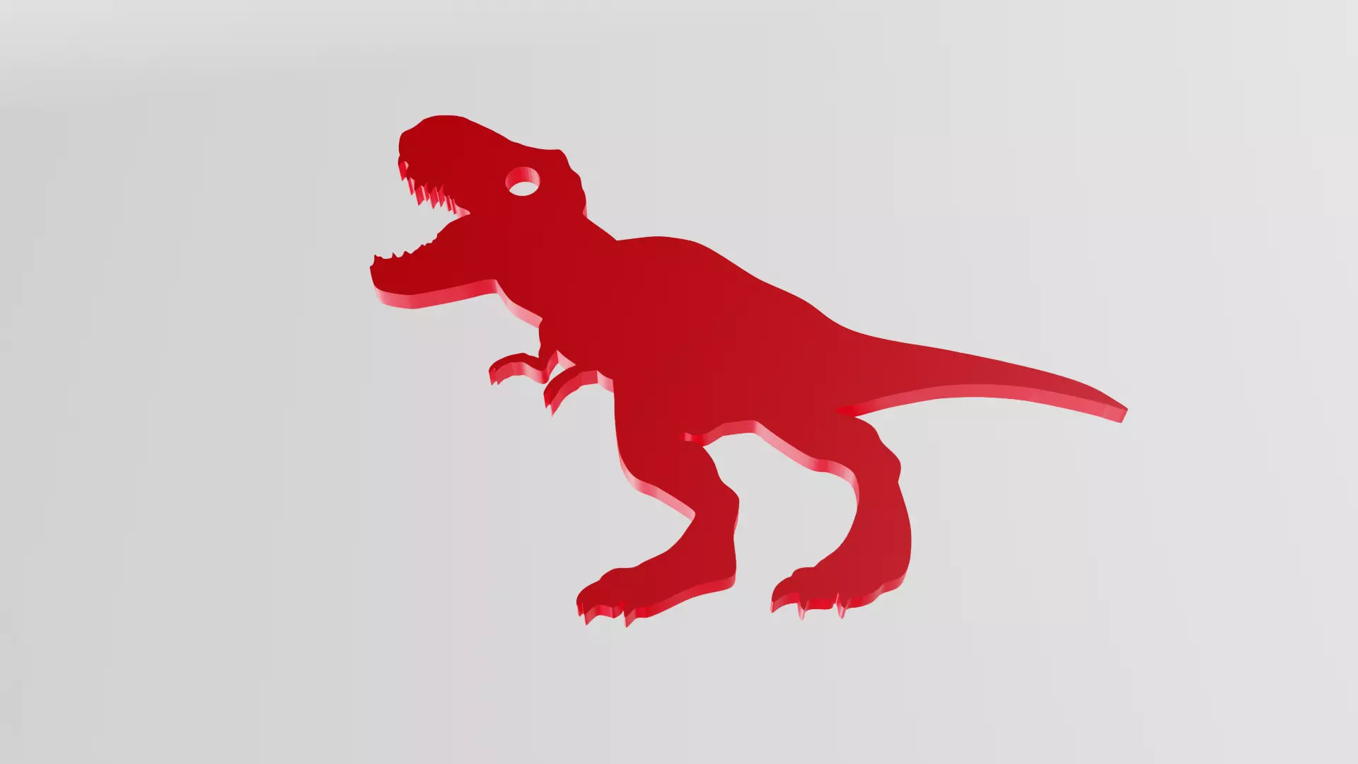 Simple Dinosaur T rex keychain for kid 3D print model_0