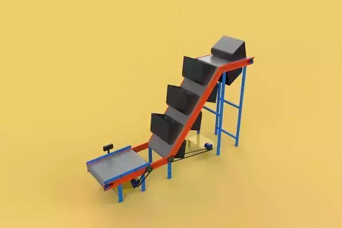 BUCKET CONVEYOR ELEVATOR BELT 3D model