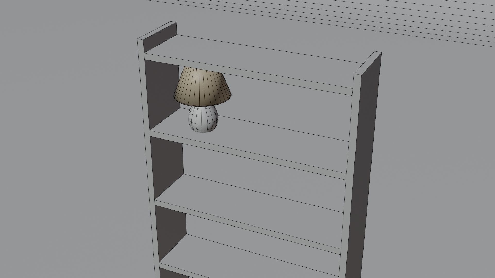 Book shelves  Low-poly 3D model_4
