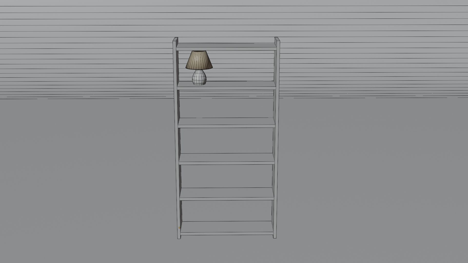 Book shelves  Low-poly 3D model_5