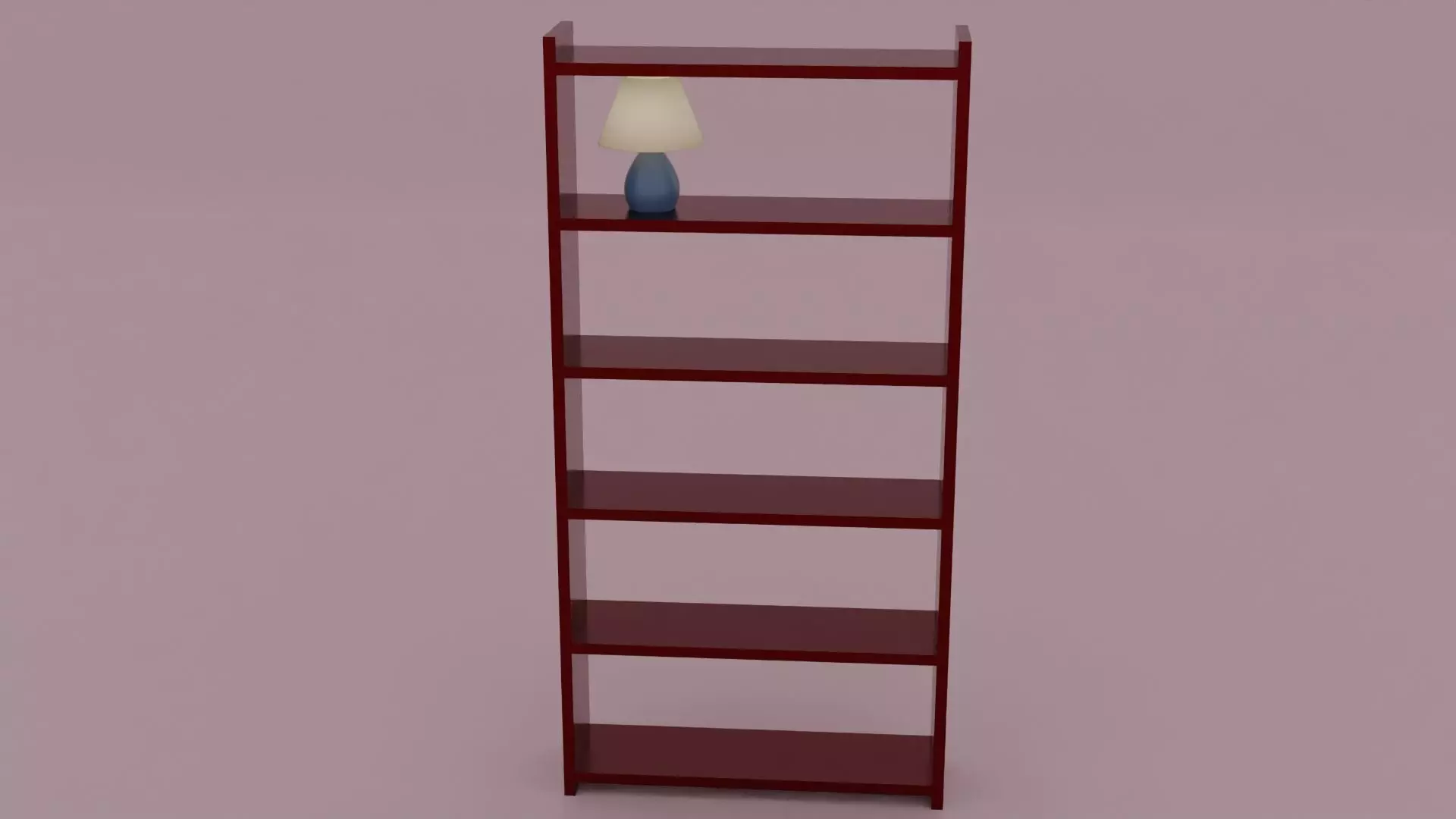 Book shelves  Low-poly 3D model_0