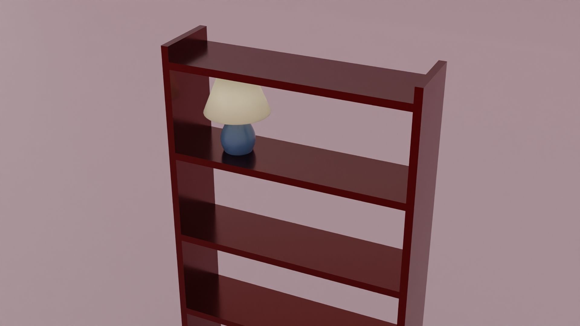 Book shelves  Low-poly 3D model_3
