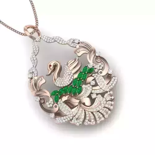 pendant emerald in rose gold