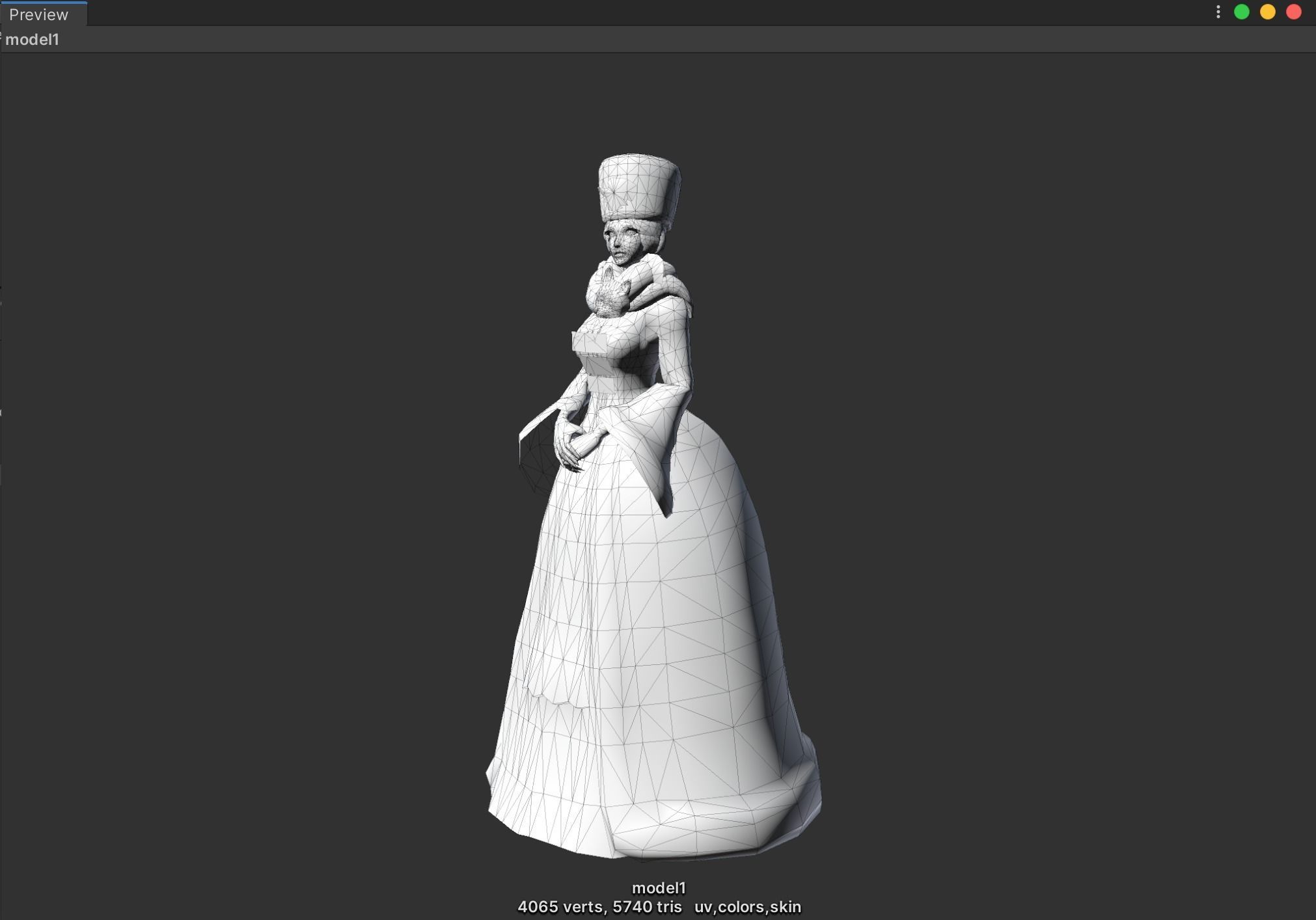 Nobel Woman Coquette Madam Lady Low-poly 3D model_4